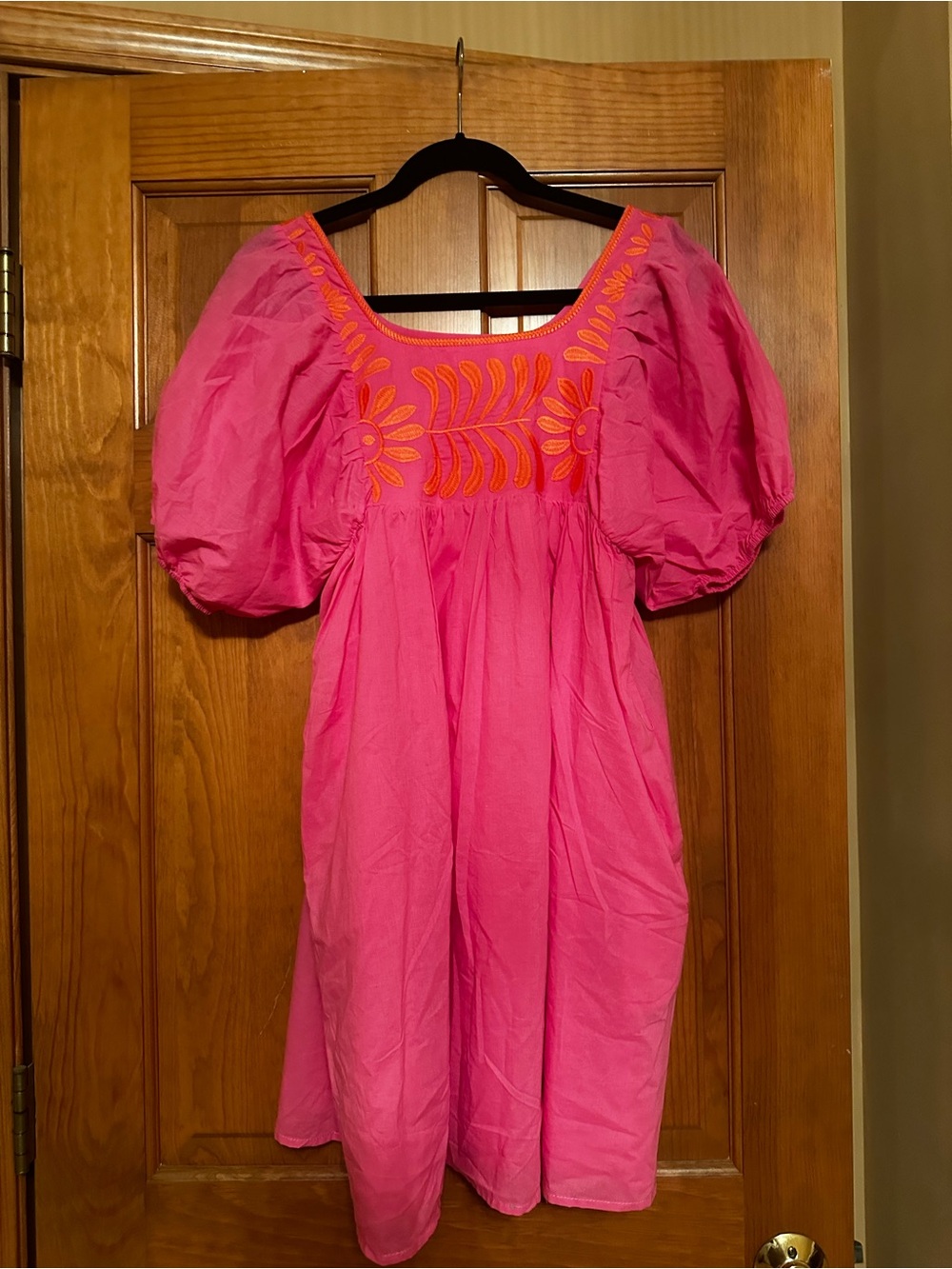 J. Marie Babydoll Puff Sleeve Mini Dress - Picture 2 of 4